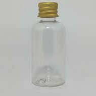 PLASTİK ŞİŞE 40 CC METAL KAPAKLI+PLASTİK TIPA-SİLİNDİR MODEL-GOLD KAPAK-20 ADET - Görsel 1